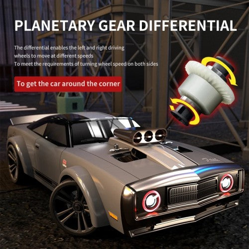 1:16 Scale 4WD RC Car with LED Lights – 2.4G Radio Remote Control Off-Road Retro Car – 40 Km/Hr Speed