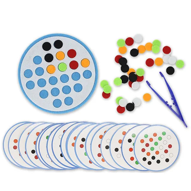 Children's Cognitive Puzzle,  Desktop Pompom Game for School and Kindergarten Brain Activity, Ideal for Small and Medium Class Organization